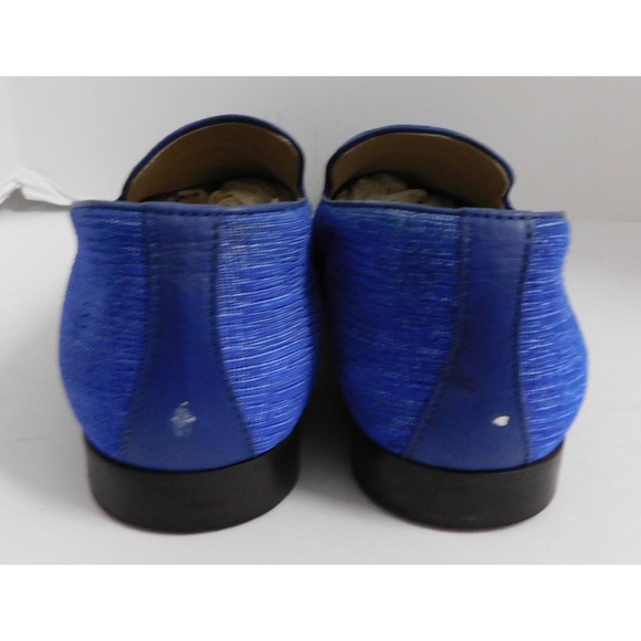 Donald J Pliner PAZANOSP Embellished Crest Linen Loafer, Blue $525rt sz 9.5M‎ main image 4